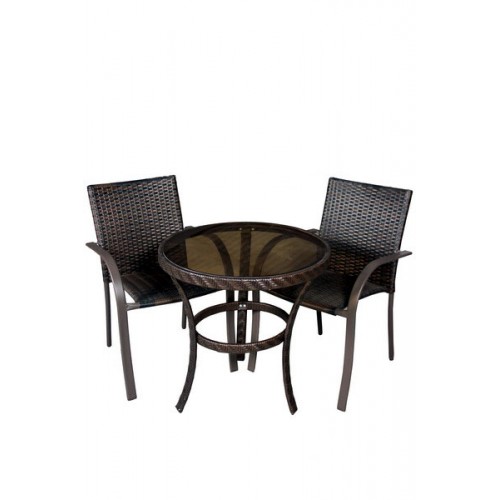 Set patru scaune si masuta de cafea pentru terasa, din imitatie ratan - trs 102